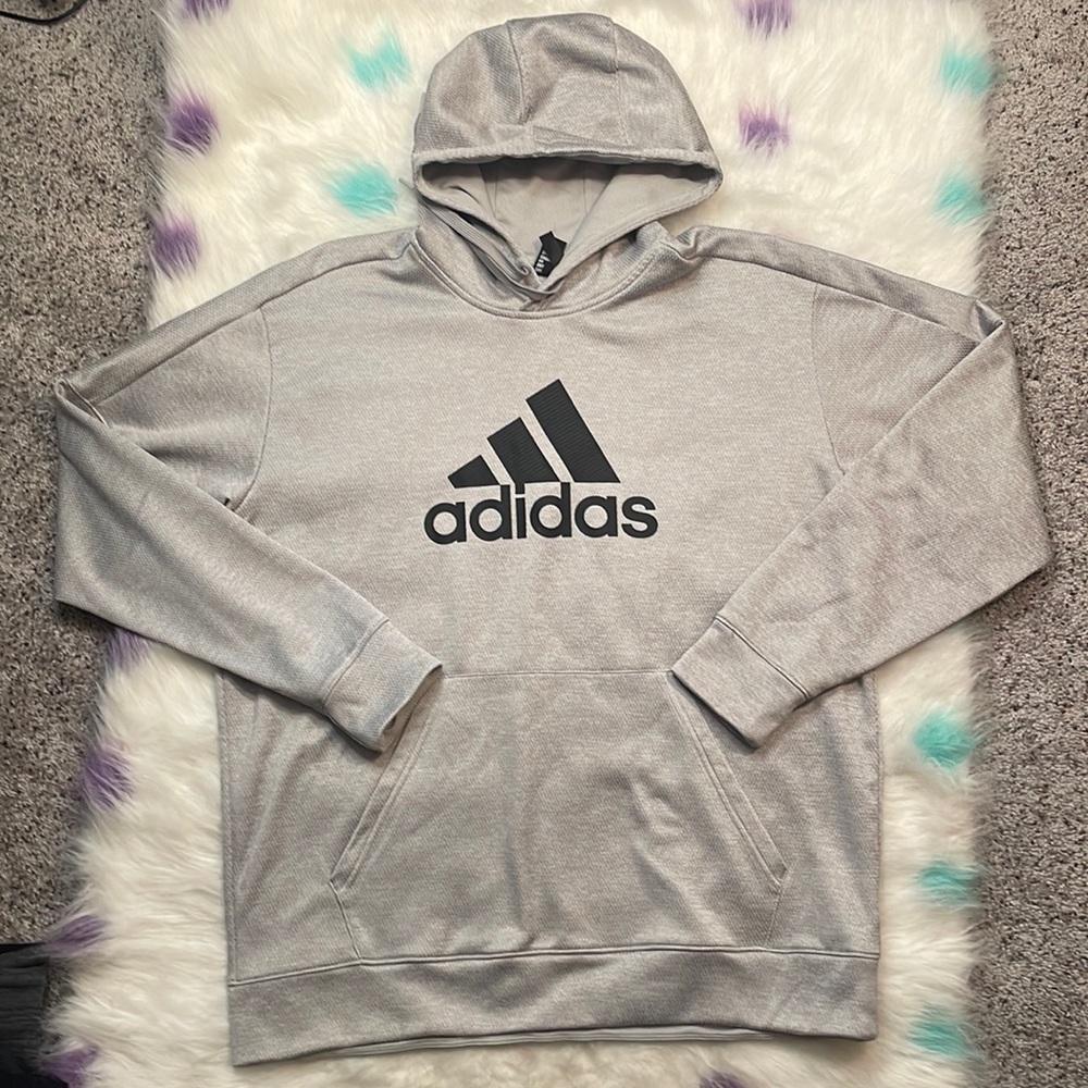Adidas Gray Unisex Sweatshirt Hoodie Size XL